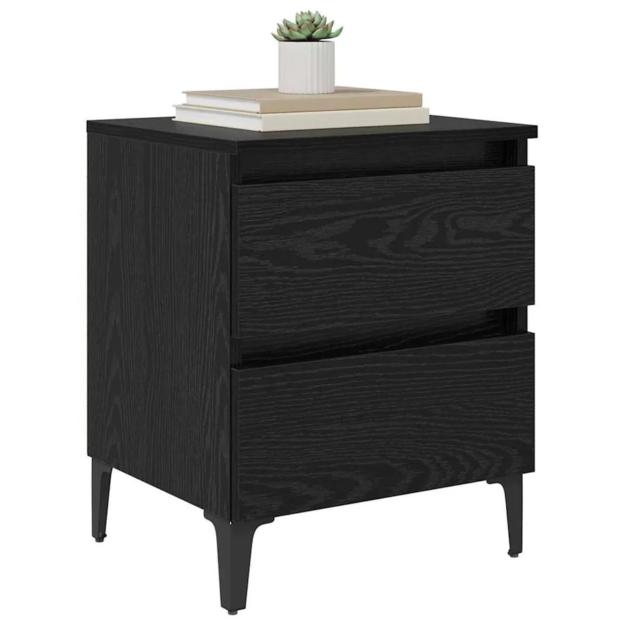 Cabinet de chevet Chêne noir 40 x 35 x 50 cm Bois d'ingénierie - 3