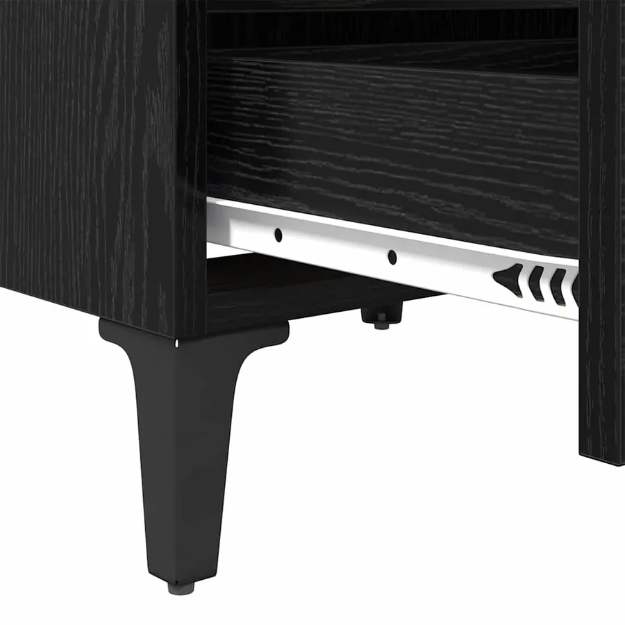 Cabinet de chevet Chêne noir 40 x 35 x 50 cm Bois d'ingénierie - 9