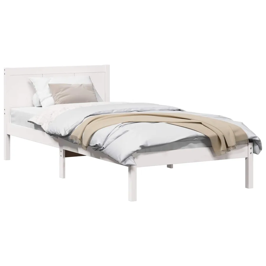 Cadre de lit Blanc 100 x 200 cm Bois de pin massif - 2