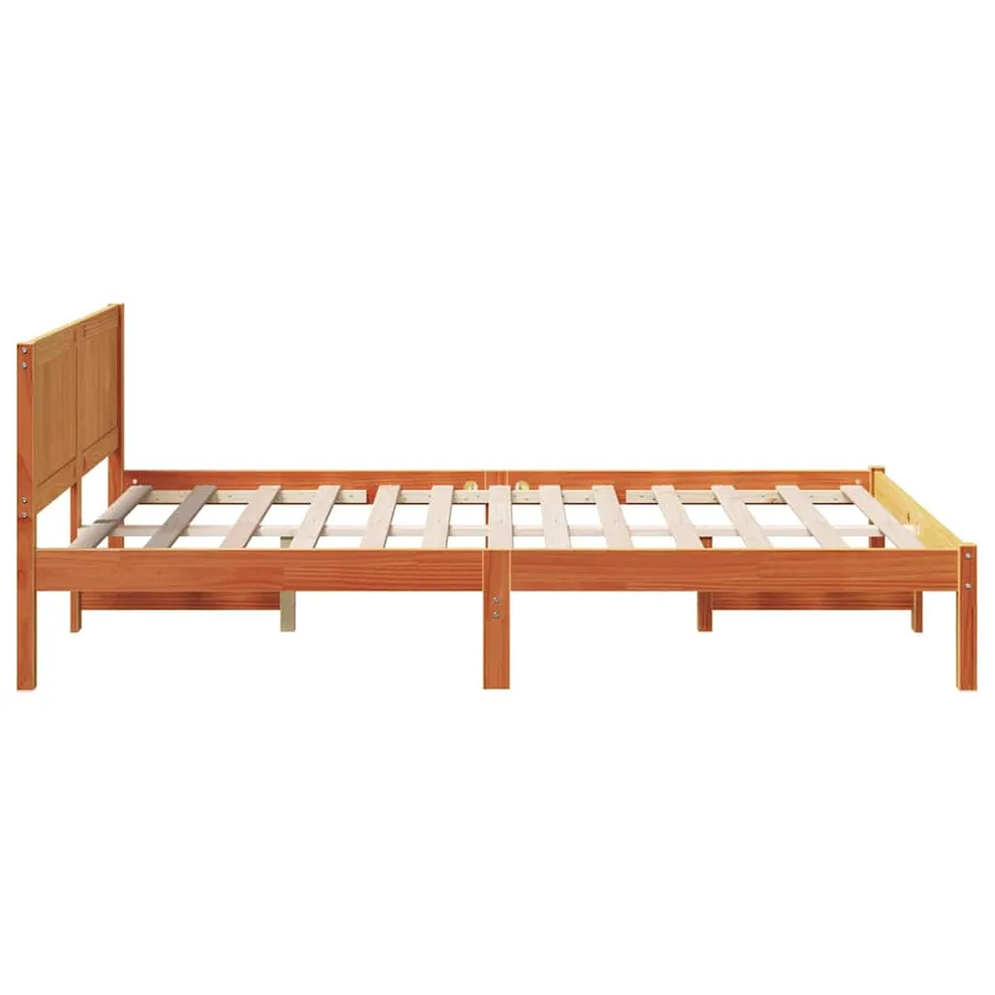 Cadre de lit Marron 140 x 190 cm Bois de pin massif - 6