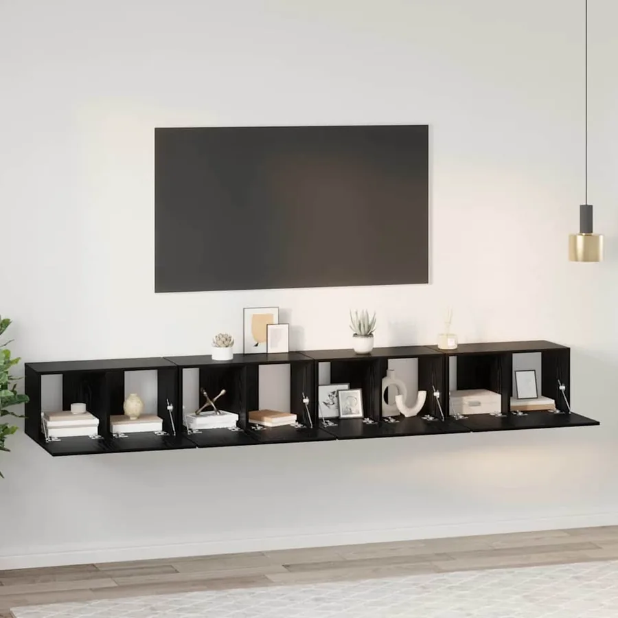 Ensemble meuble TV 4 pcs Chêne noir 60 x 30 x 30 cm
