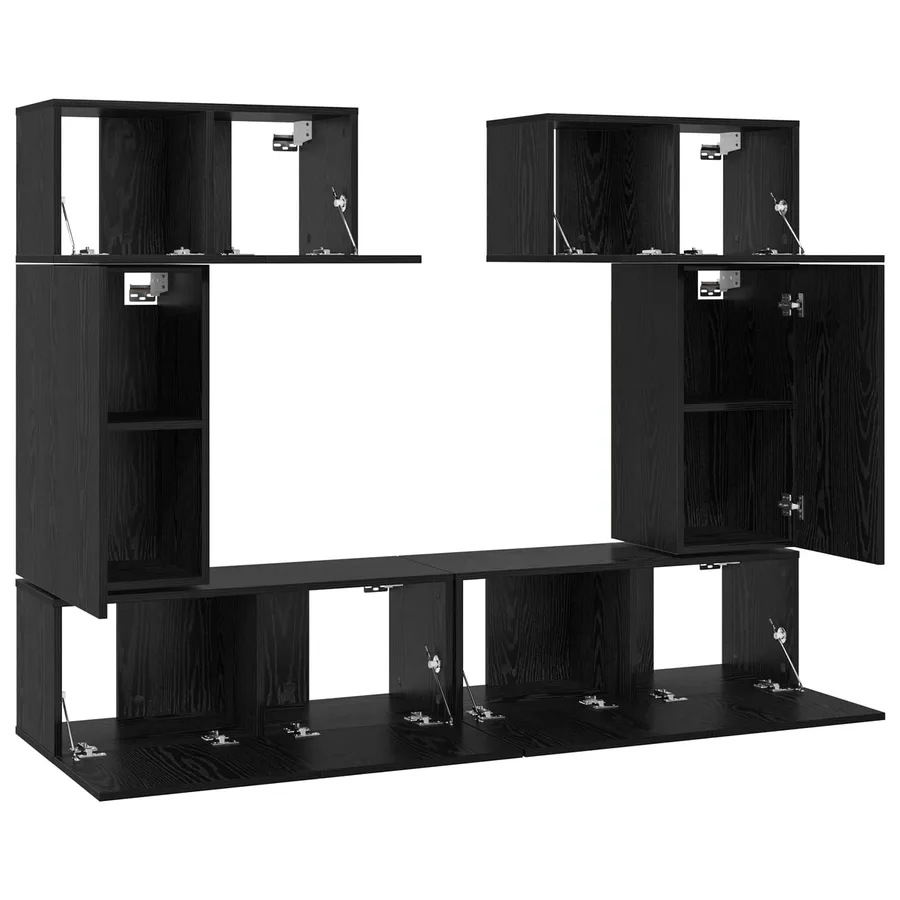 Ensemble meuble TV 6 pcs Chêne noir Bois d'ingénierie - 5