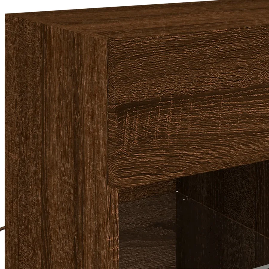 Meuble TV mural avec lumières LED chêne marron 58,5x30x60,5 cm - 10