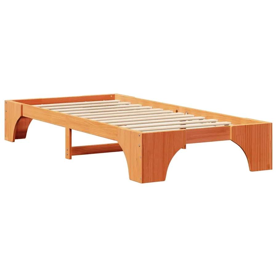 Cadre de lit Brun cire 100 x 200 cm Pin massif - 4