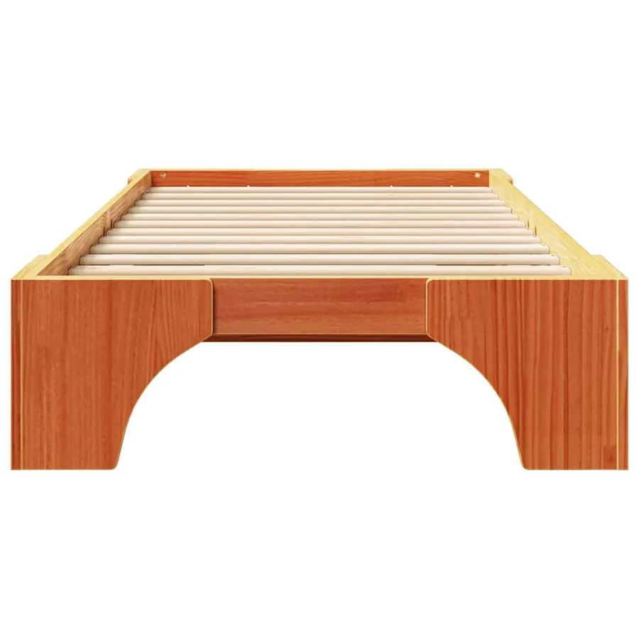 Cadre de lit Brun cire 100 x 200 cm Pin massif - 5