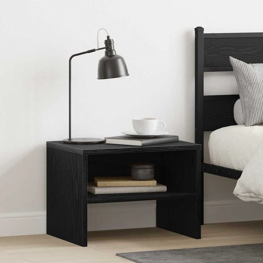 Cabinet de chevet 2 pcs Chêne noir 40 x 40 x 30 cm - 4