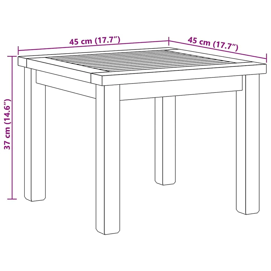 Table basse Marron 45 x 45 x 36 cm Bois de teck massif - 10