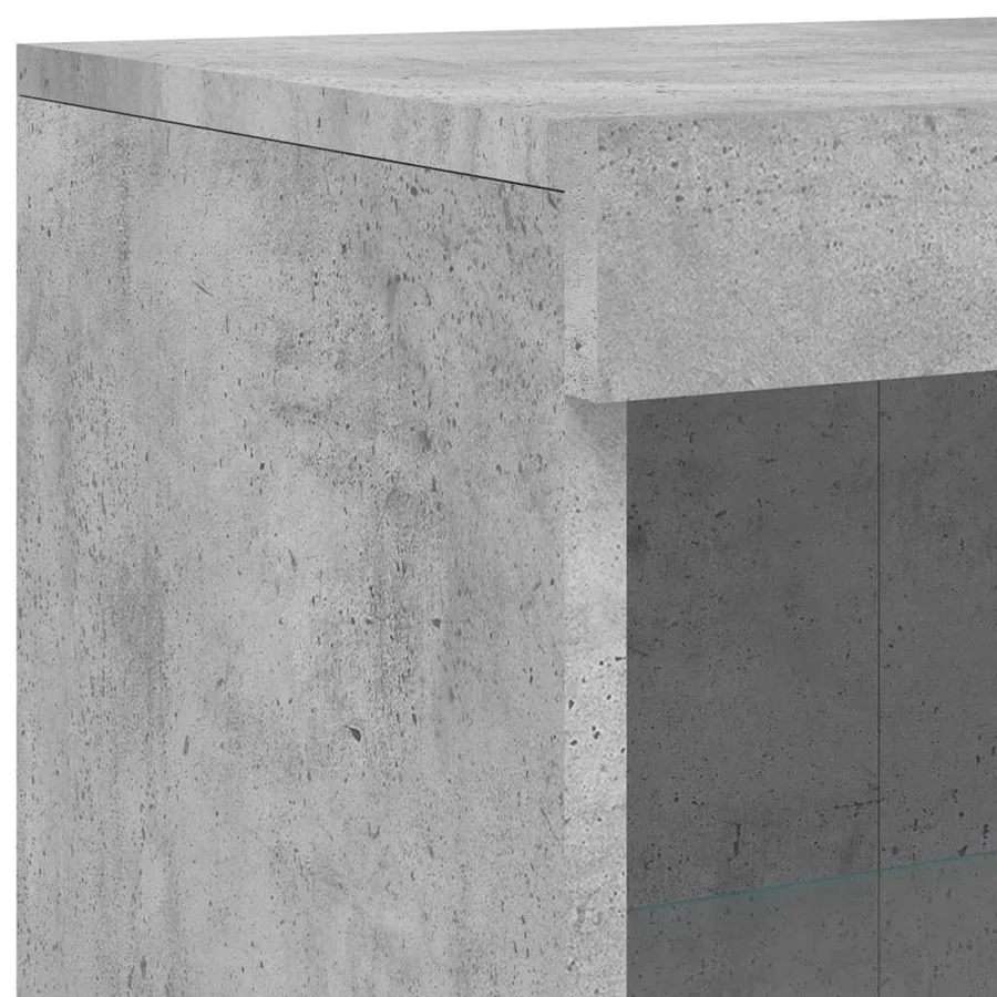 Buffet avec lumières LED gris béton 162x37x100 cm - 11