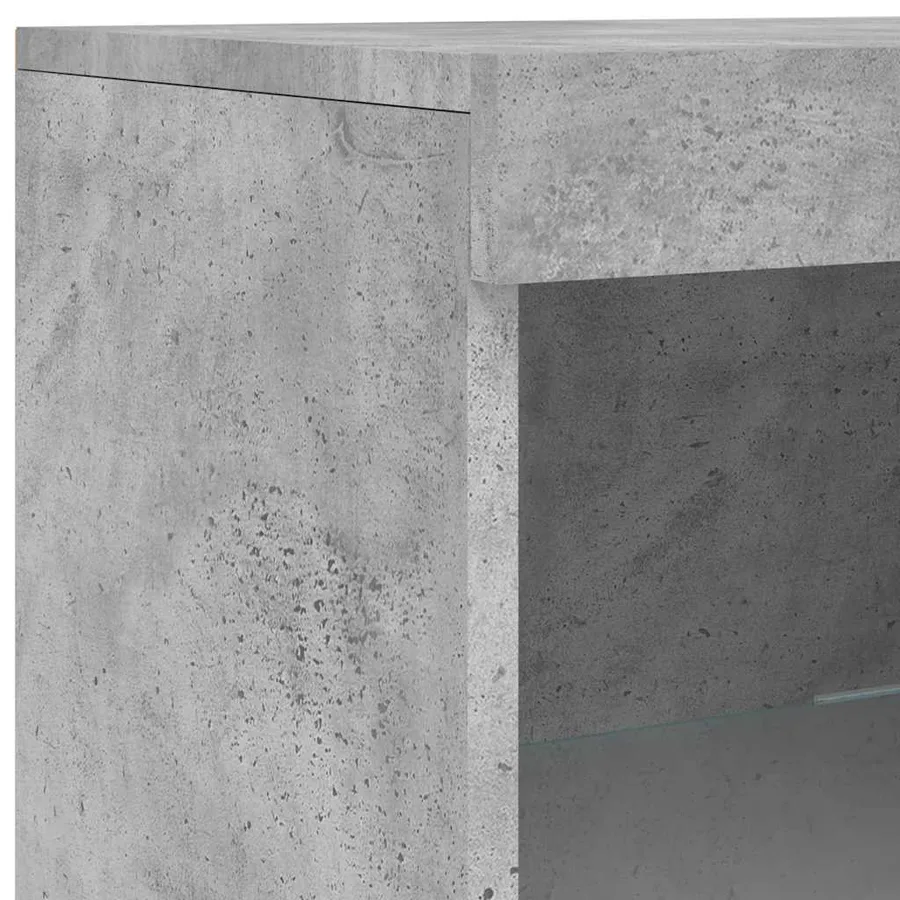 Buffet avec lumières LED gris béton 162x37x100 cm - 12