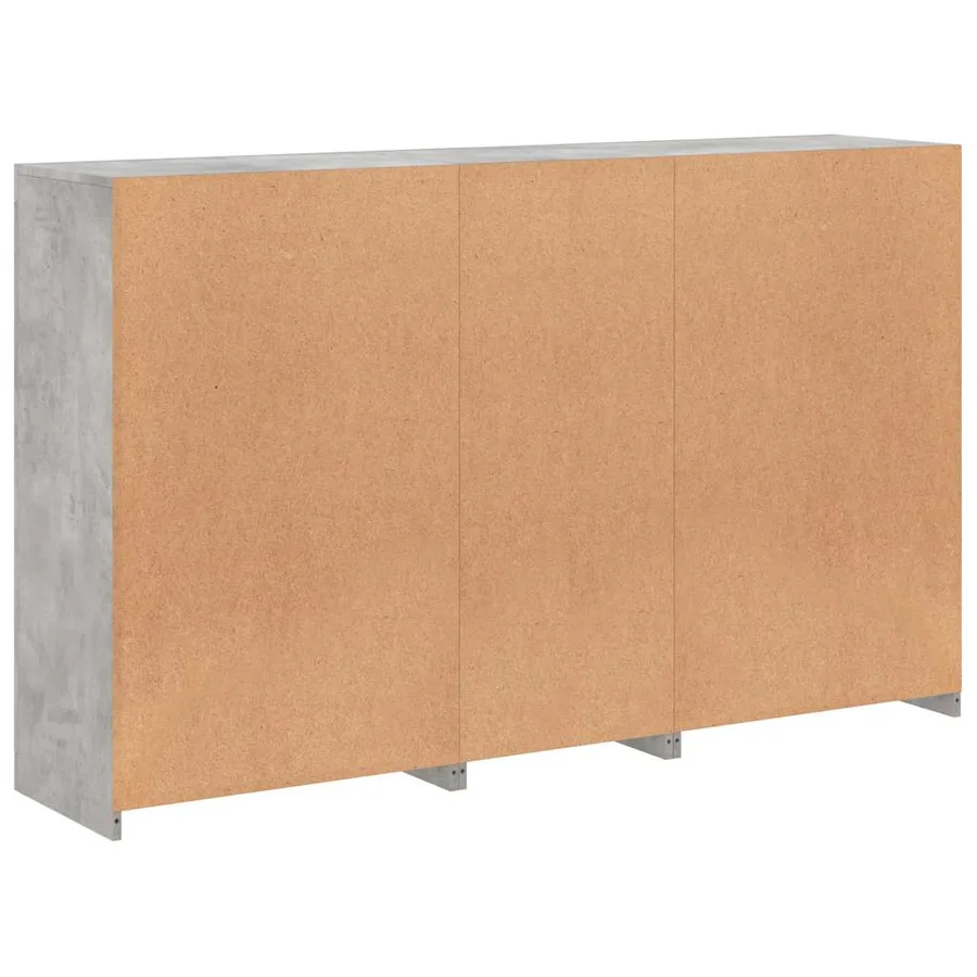 Buffet avec lumières LED gris béton 162x37x100 cm - 8