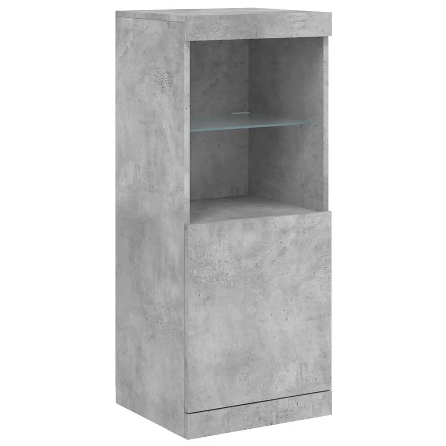 Buffet avec lumières LED gris béton 162x37x100 cm - 9