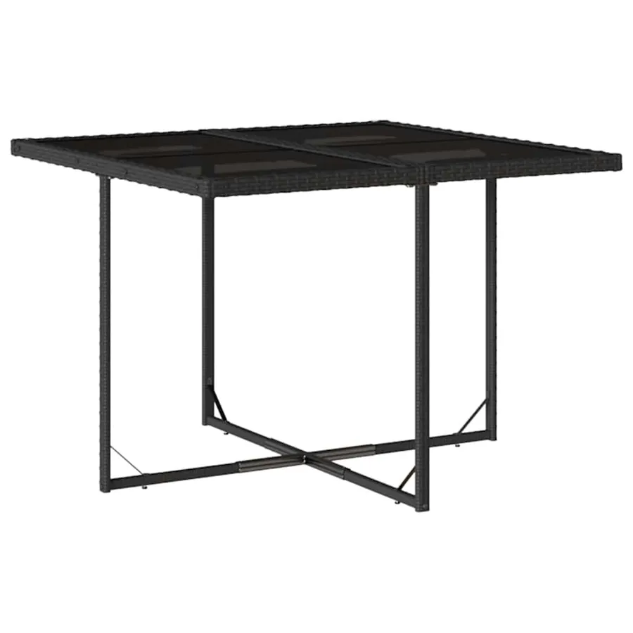 Ensemble à manger de jardin 9pcs coussins noir résine tressée - 3