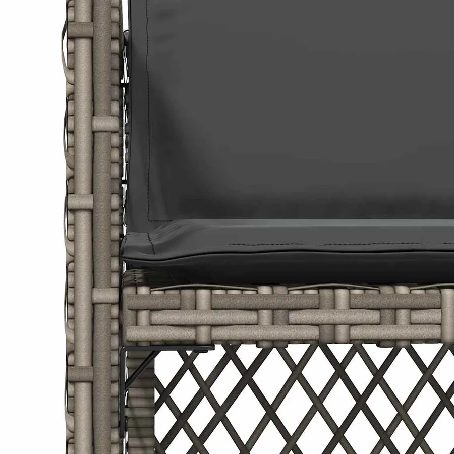 Chaises de jardin avec coussins lot de 4 gris résine tressée - 9