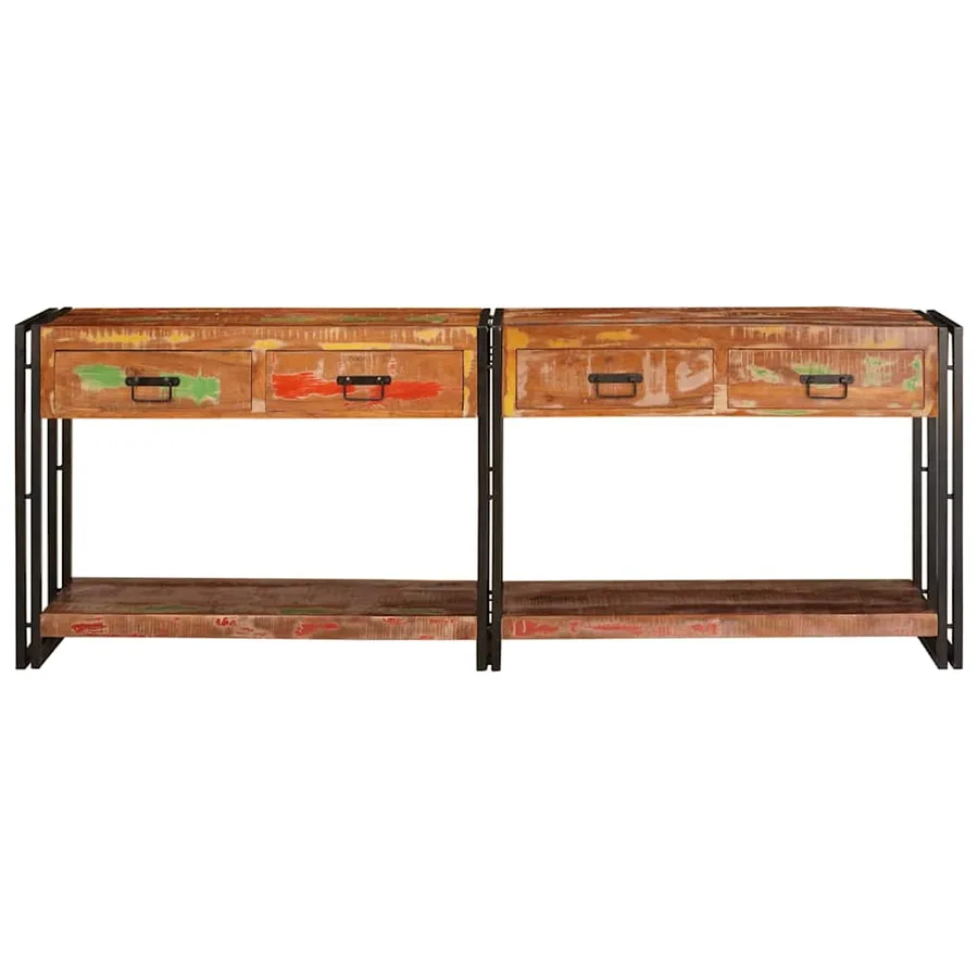 Tables console 2 pcs Multicolore Bois Recyclé Solide - 5