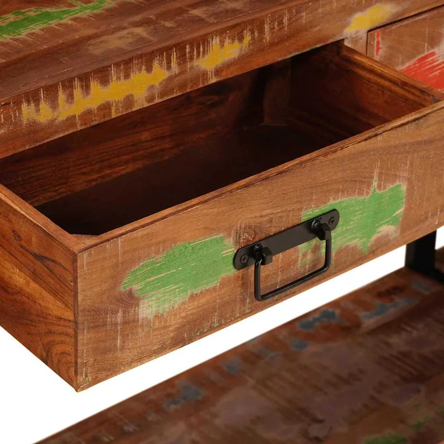 Tables console 2 pcs Multicolore Bois Recyclé Solide - 9