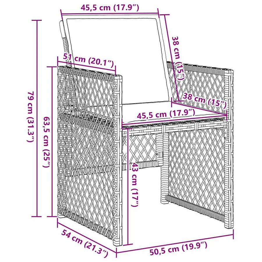 Ensemble de salle à manger pour jardin 5 pcs Noir polyrotin - 13