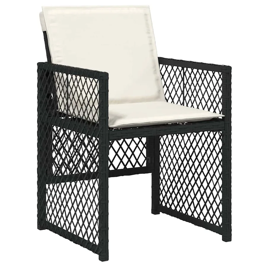 Ensemble de salle à manger pour jardin 5 pcs Noir polyrotin - 6