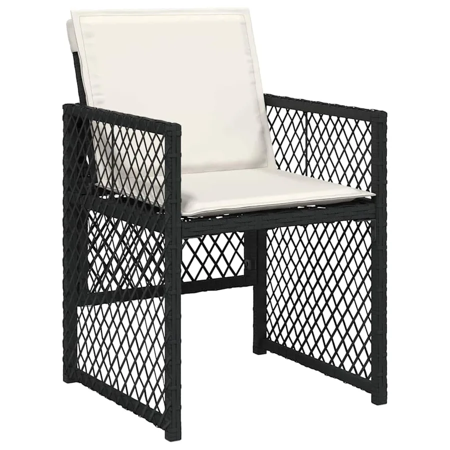 Ensemble de salle à manger pour jardin 9 pcs Noir polyrotin - 6