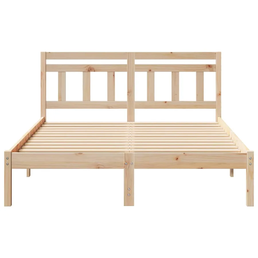 Cadre de lit Marron 135 x 190 cm Pin massif - 5