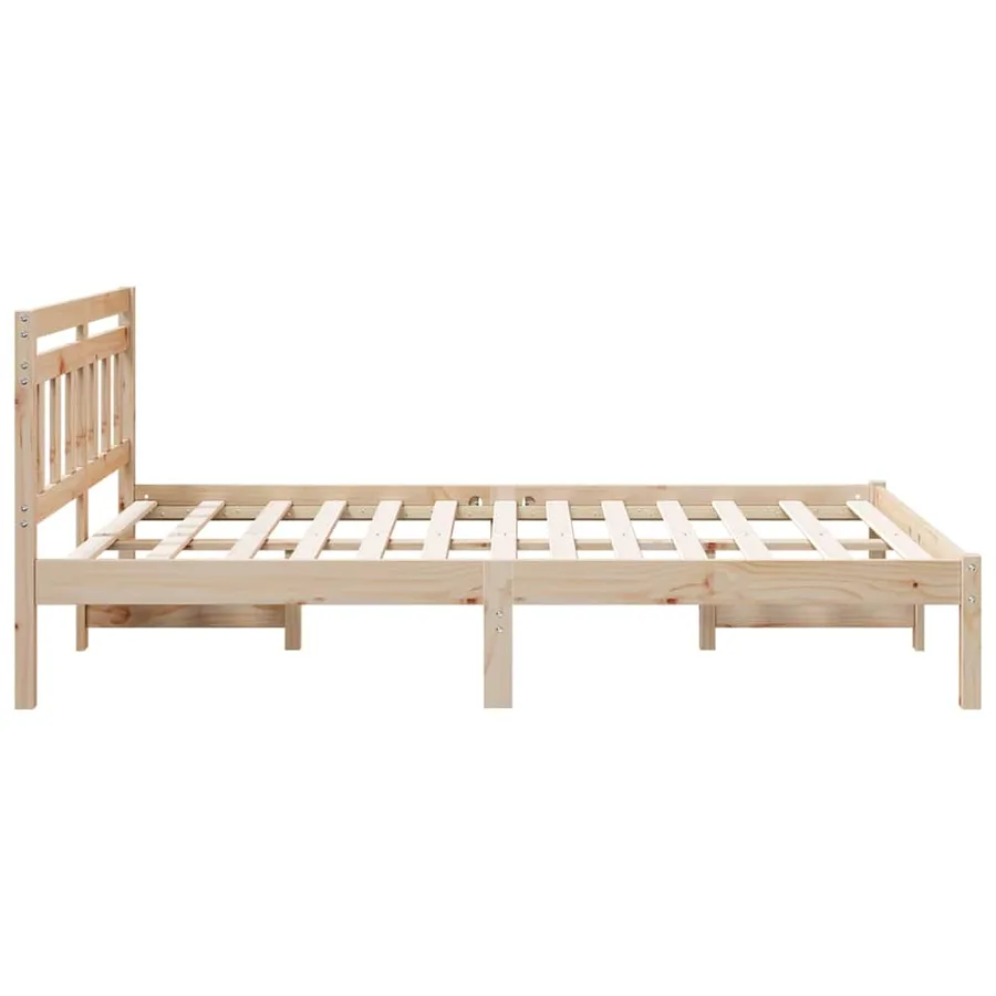 Cadre de lit Marron 135 x 190 cm Pin massif - 6