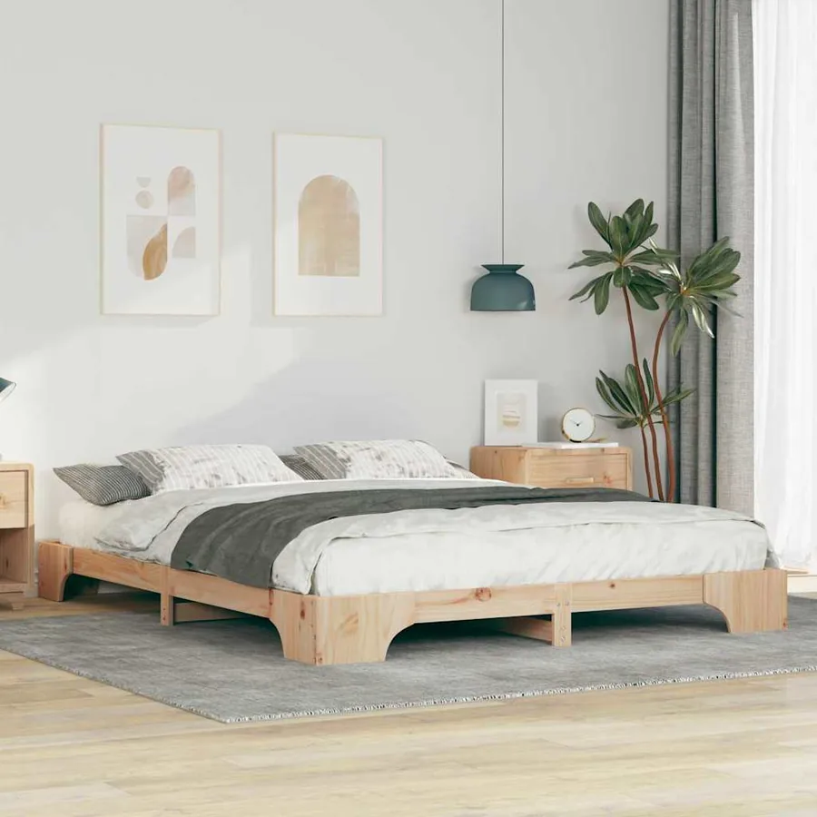 Cadre de lit Marron 160 x 220 cm Pin massif