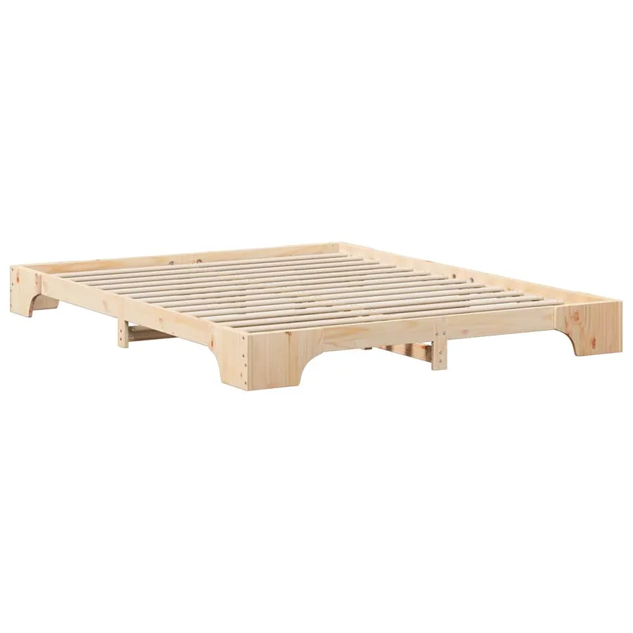 Cadre de lit Marron 160 x 220 cm Pin massif - 6
