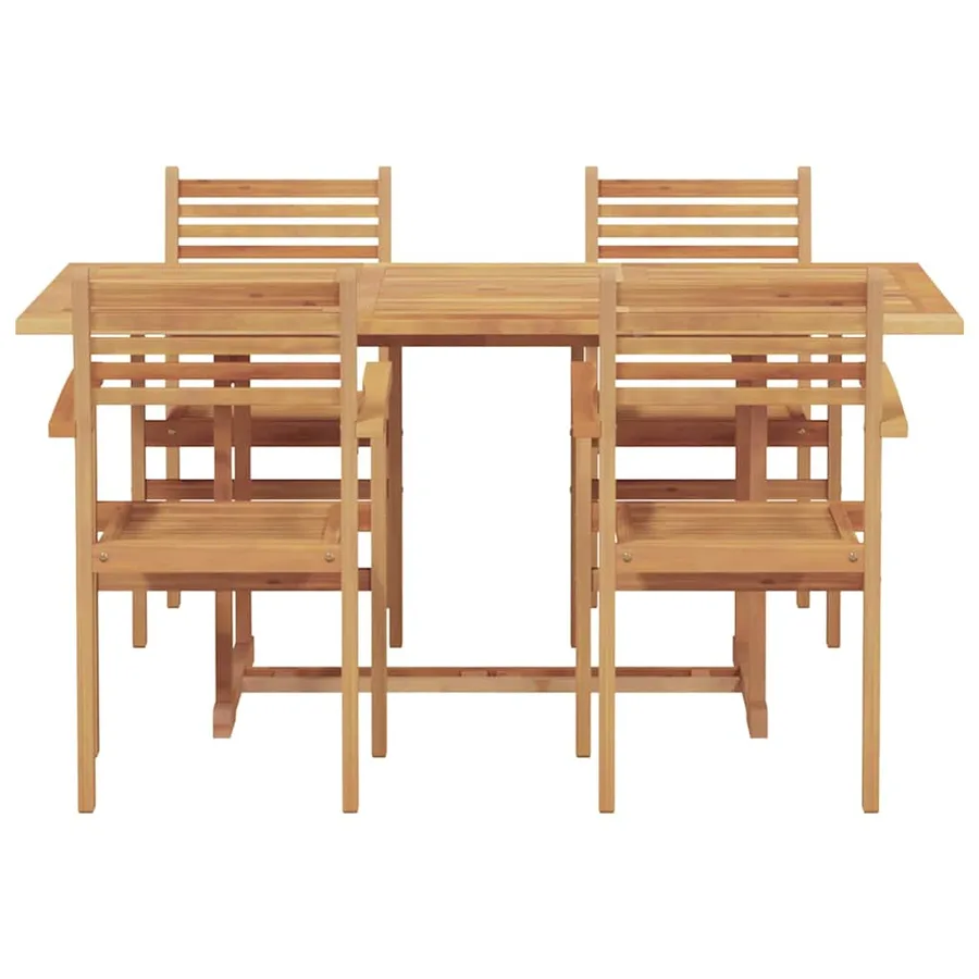 Ensemble de salle à manger pour jardin 5 pcs Naturel - 7
