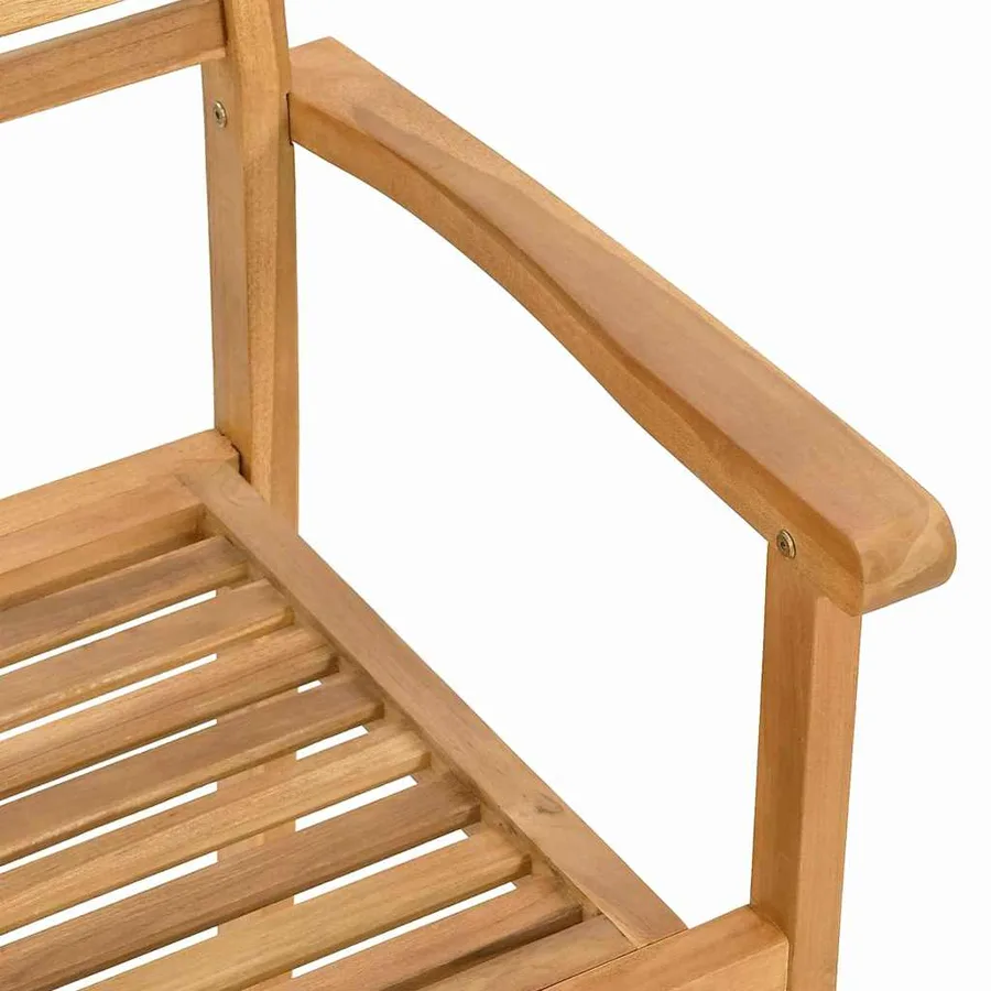 Ensemble de salle à manger pour jardin 5 pcs Naturel - 9