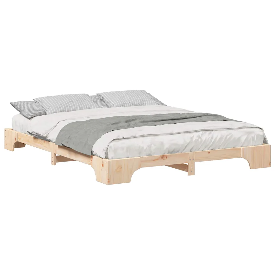 Cadre de lit Marron 160 x 210 cm Pin massif - 2