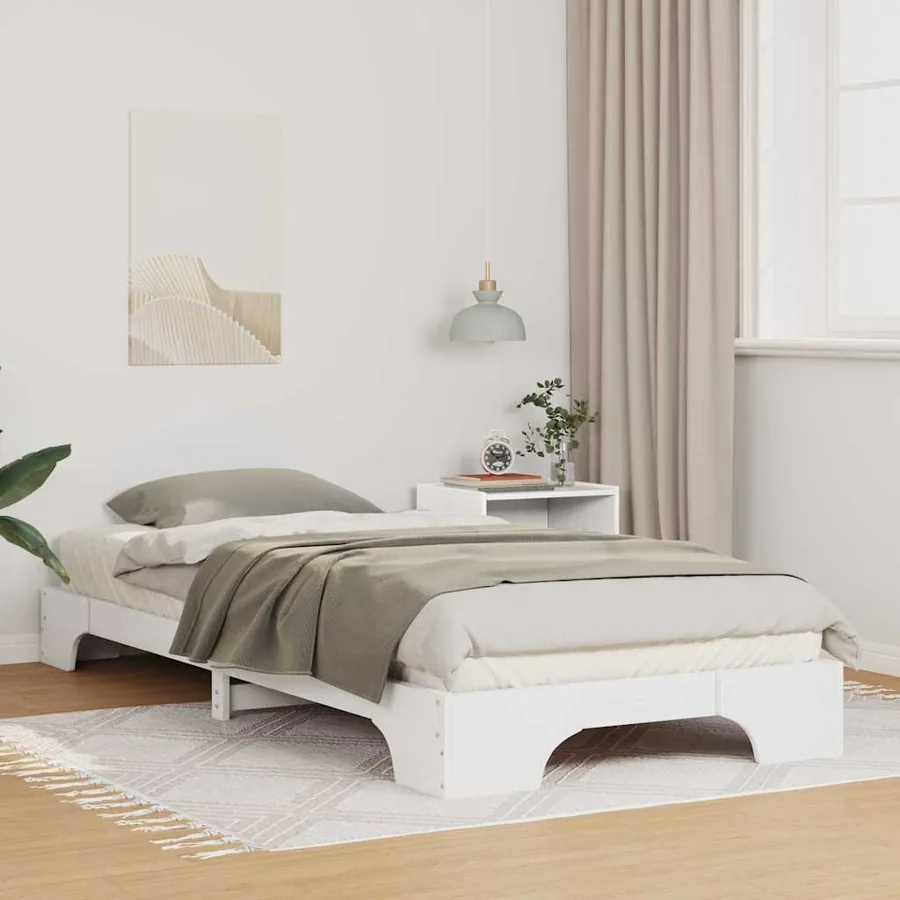 Cadre de lit Blanc 80 x 210 cm Pin massif