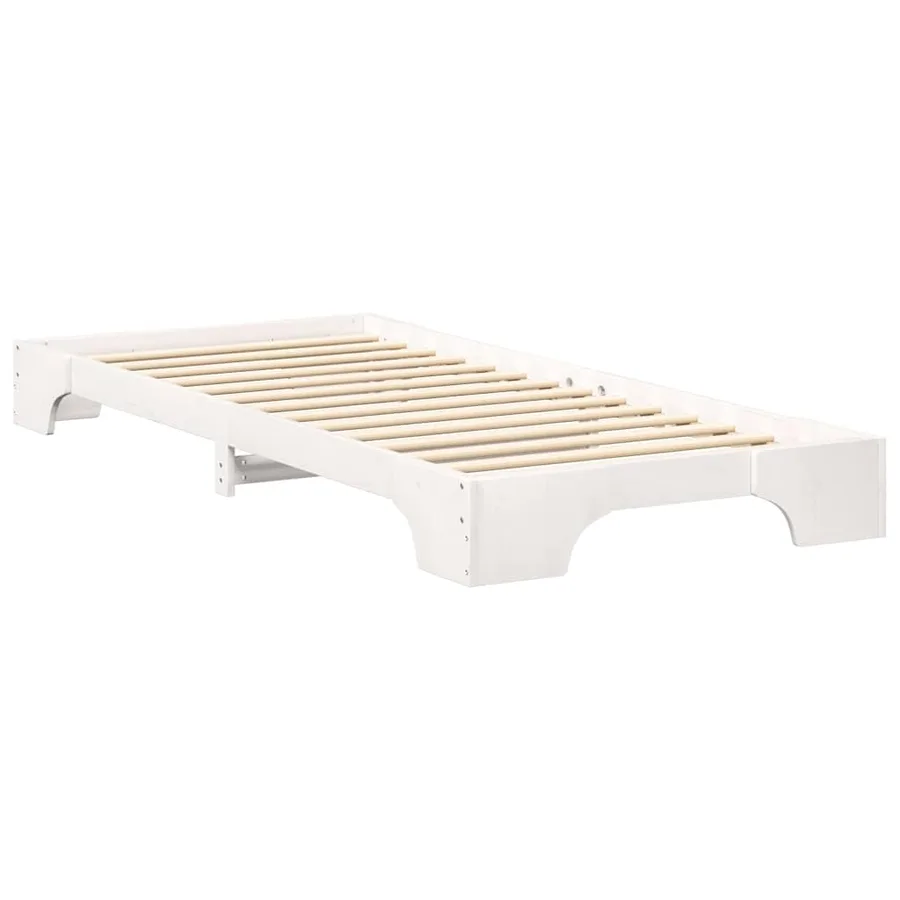 Cadre de lit Blanc 80 x 210 cm Pin massif - 6