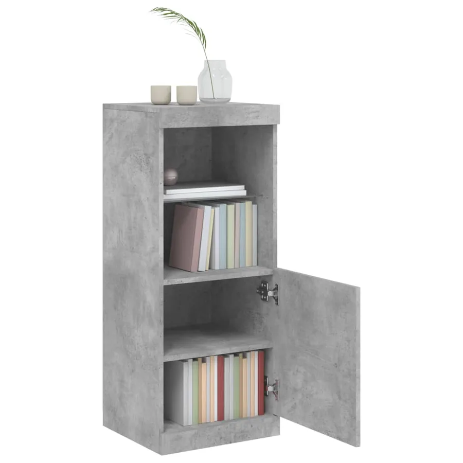 Buffet avec lumières LED gris béton 41x37x100 cm - 4