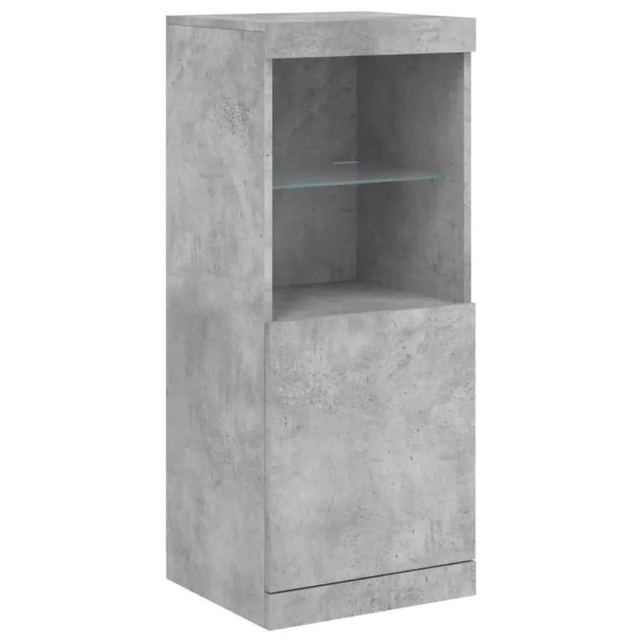 Buffet avec lumières LED gris béton 41x37x100 cm - 5