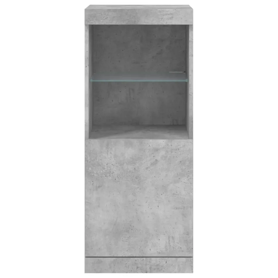 Buffet avec lumières LED gris béton 41x37x100 cm - 6