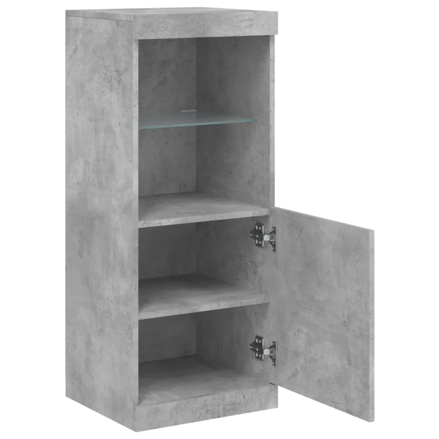 Buffet avec lumières LED gris béton 41x37x100 cm - 7