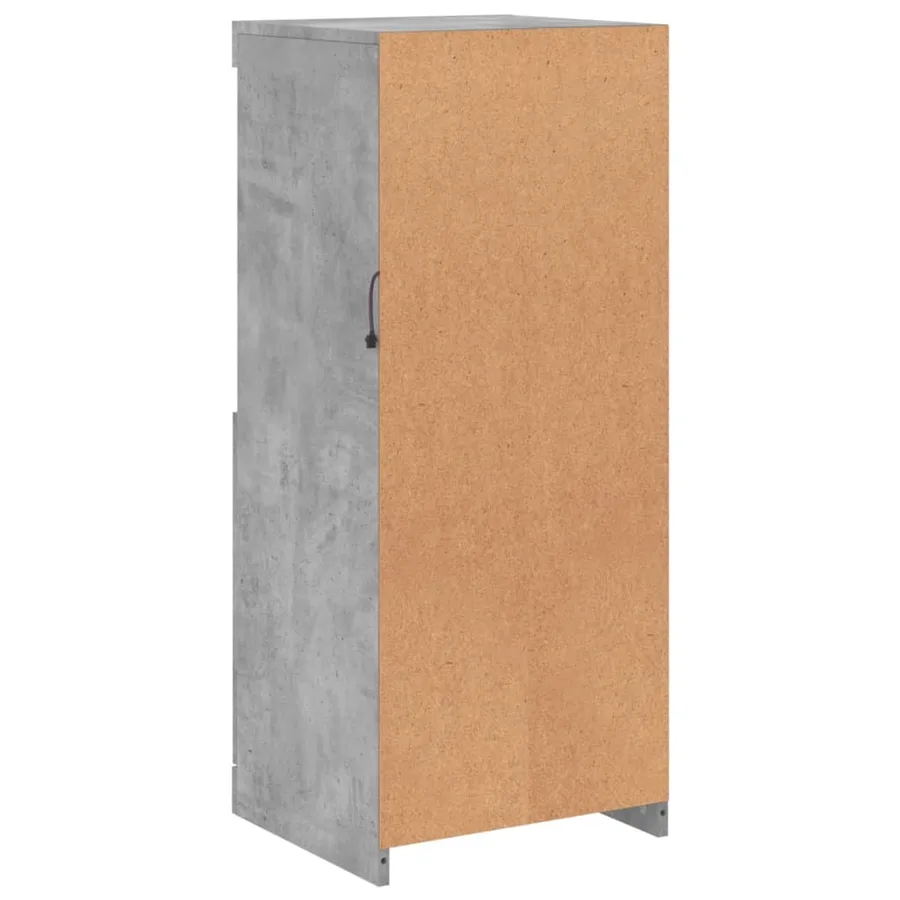 Buffet avec lumières LED gris béton 41x37x100 cm - 9