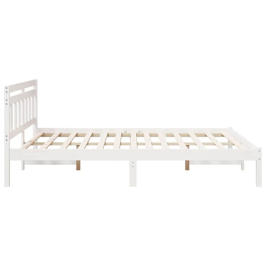 Cadre de lit Blanc 150 x 200 cm Pin massif - 6