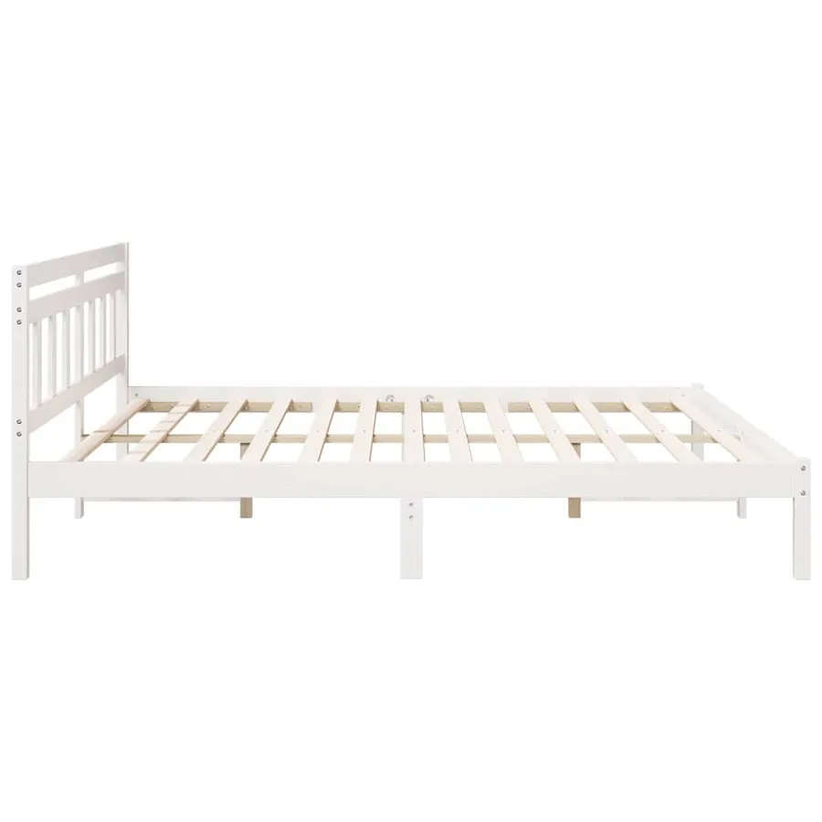 Cadre de lit Blanc 200 x 200 cm Pin massif - 6