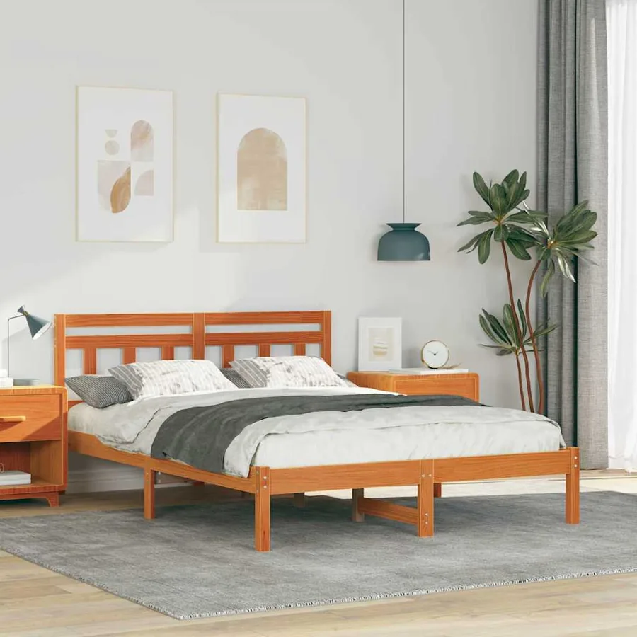 Cadre de lit Marron 120 x 200 cm Pin massif