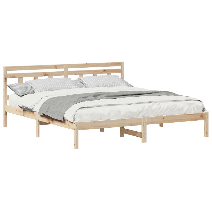 Cadre de lit Marron 180 x 200 cm Pin massif - 2