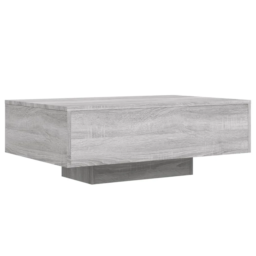 Table basse avec lumières LED sonoma gris 85x55x31 cm - 3