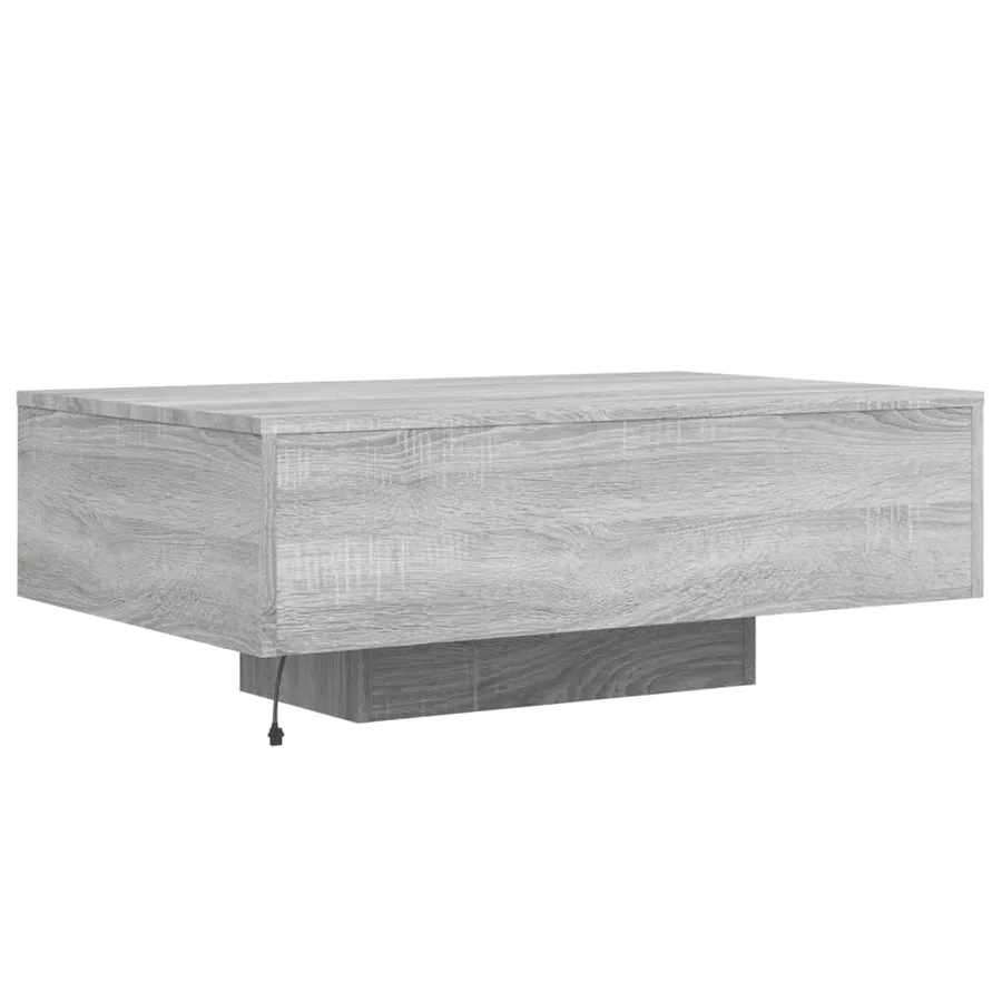 Table basse avec lumières LED sonoma gris 85x55x31 cm - 8