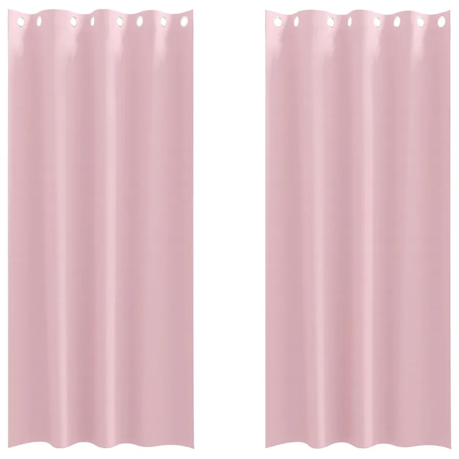 Rideaux occultants avec anneaux 2 pcs Rose bébé 225 x 140 cm - 2