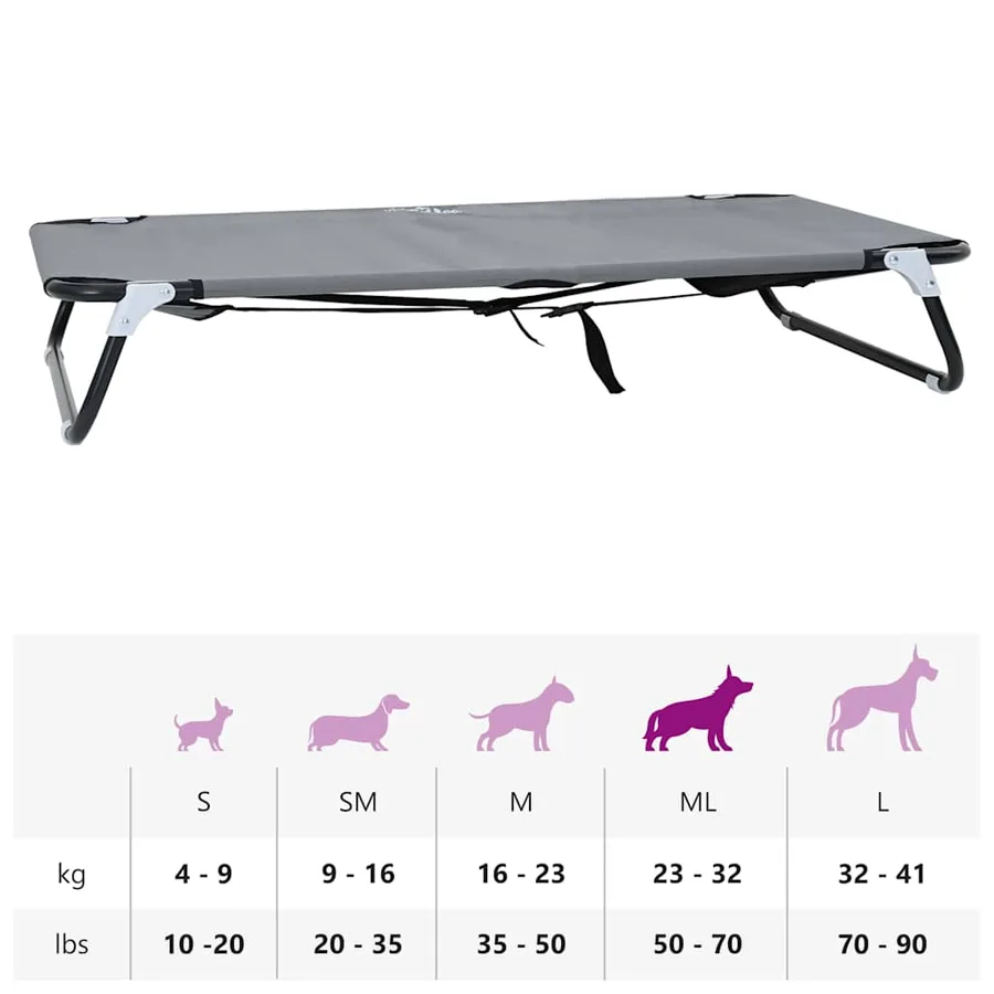 Lit pour Chien Gris clair 90 x 55 x 18 cm Acier - 8