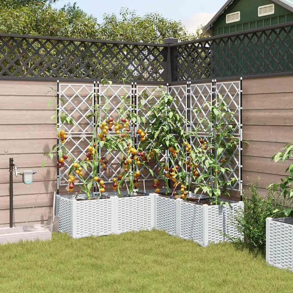 Cache-pot de jardin 5 pc Blanc 120 x 120 x 142 cm PP