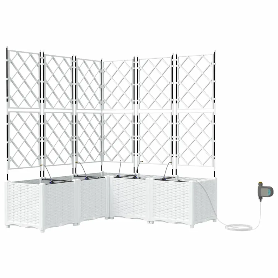 Cache-pot de jardin 5 pc Blanc 120 x 120 x 142 cm PP - 2