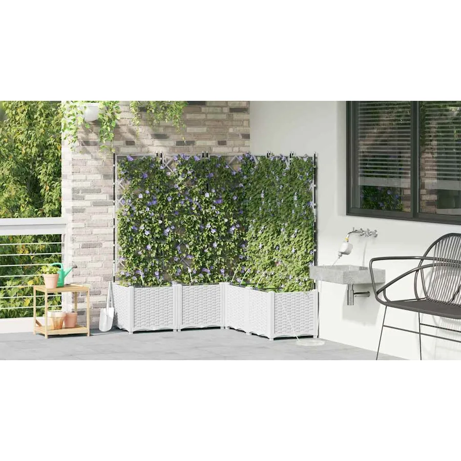 Cache-pot de jardin 5 pc Blanc 120 x 120 x 142 cm PP - 4