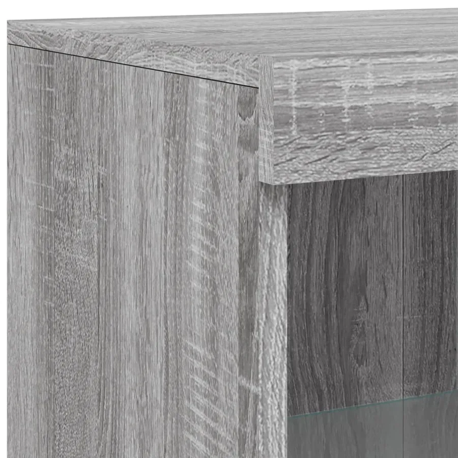 Buffet avec lumières LED sonoma gris 162x37x100 cm - 11