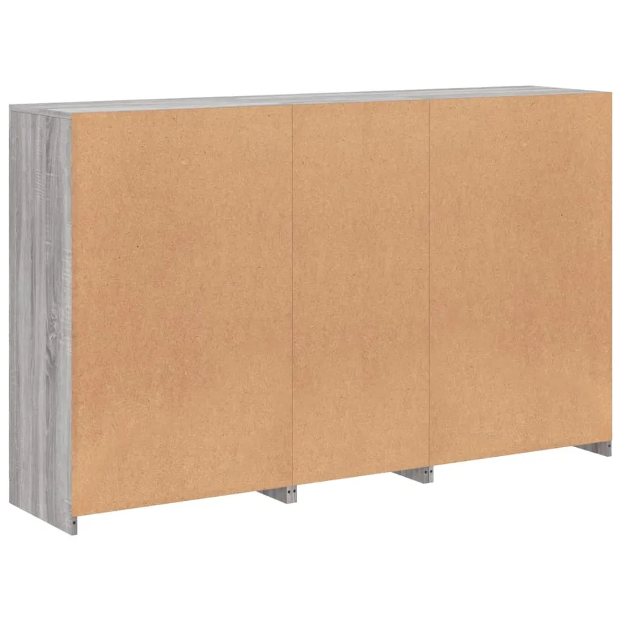 Buffet avec lumières LED sonoma gris 162x37x100 cm - 8