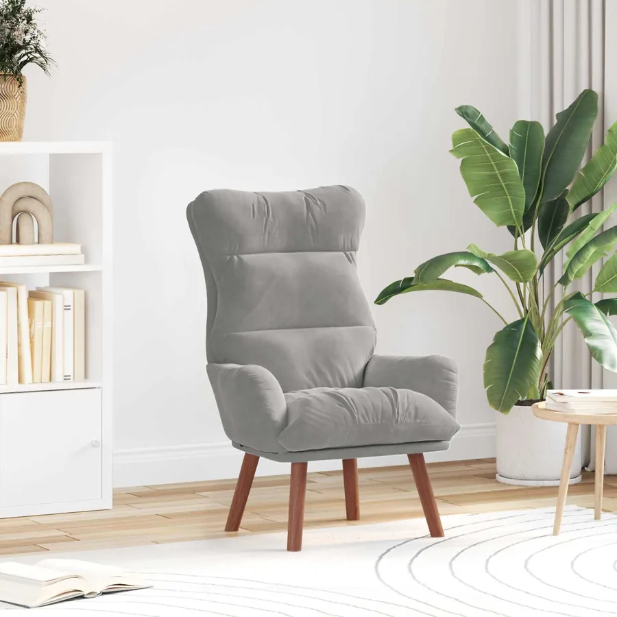 fauteuil Gris clair 69 x 74 x 93 cm Velours